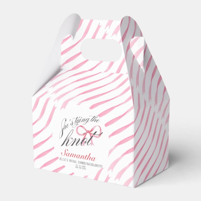 Sie bindet das Brautparty des Knot-Bow-Coquette Geschenkschachtel (Vorderseite)