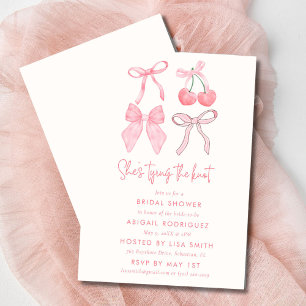 Sie bindet das Brautparty des "Knot Coquette Bow" Einladung