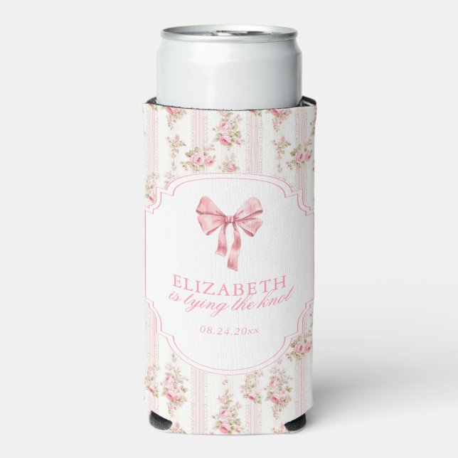 Sie bindet das Brautparty des "Knot Coquette Bow" Selters Dosenkühler (Seltzer Vorderseite)