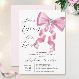 Sie bindet das Brautparty des "Knot Pink Bow Brunc Einladung