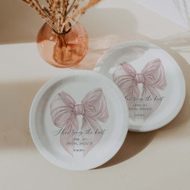 Sie bindet das Brautparty des Knot-Pink-Bows Pappteller