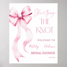 Sie bindet das Brautparty des Knot-Pink-Bows Poster