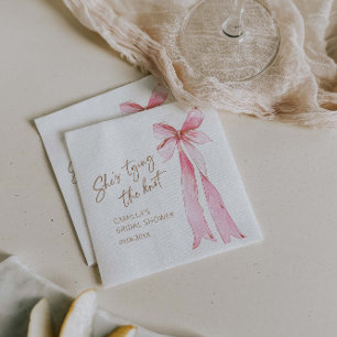 Sie bindet das Brautparty des Knot-Pink-Bows Serviette
