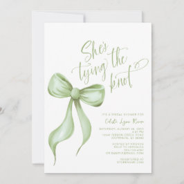 Sie bindet das Brautparty des Knot Sage Green Bow Einladung