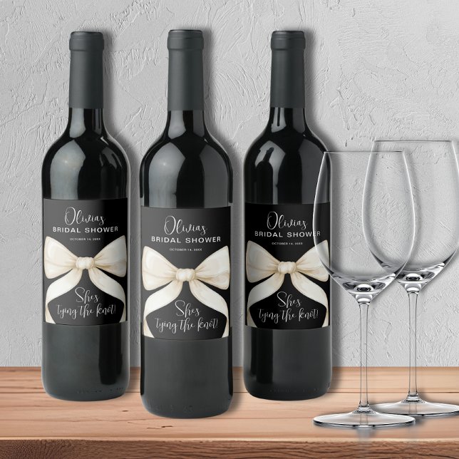 Sie bindet das Brautparty des Knotens Bow Weinetikett (Von Creator hochgeladen)