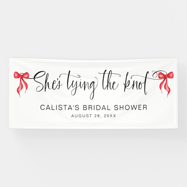 Sie bindet das Personalisierte Brautparty des Knot Banner (Horizontal)