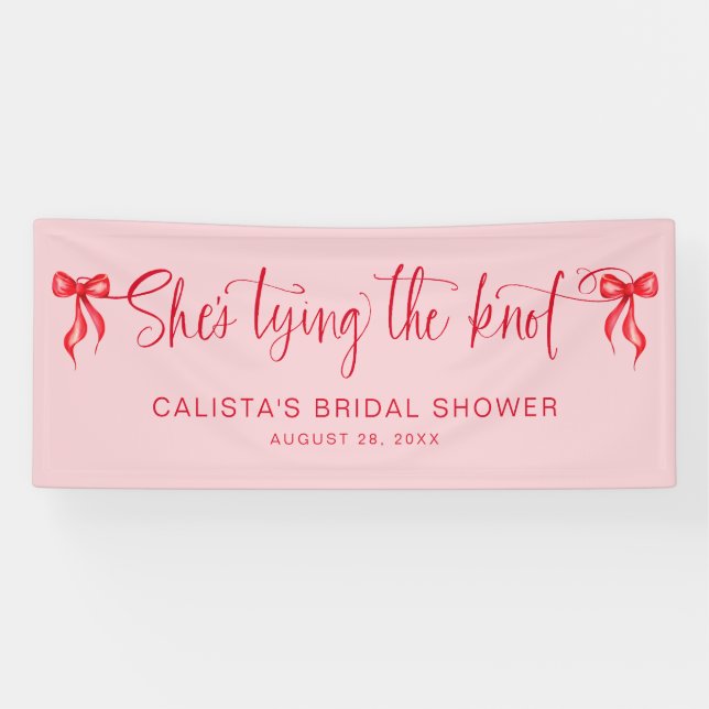Sie bindet das Personalisierte Brautparty des Knot Banner (Horizontal)