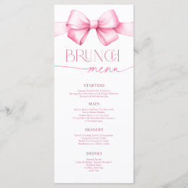 Sie bindet den "Knot Pink Bow Brautparty Brunch" Menükarte