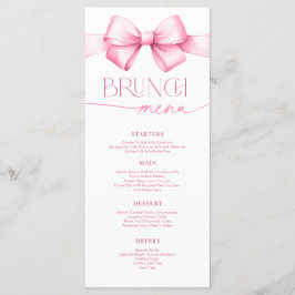 Sie bindet den "Knot Pink Bow Brautparty Brunch" Menükarte