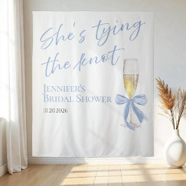 Sie bindet den Knoten | Brautparty-Backdrops Wandteppich