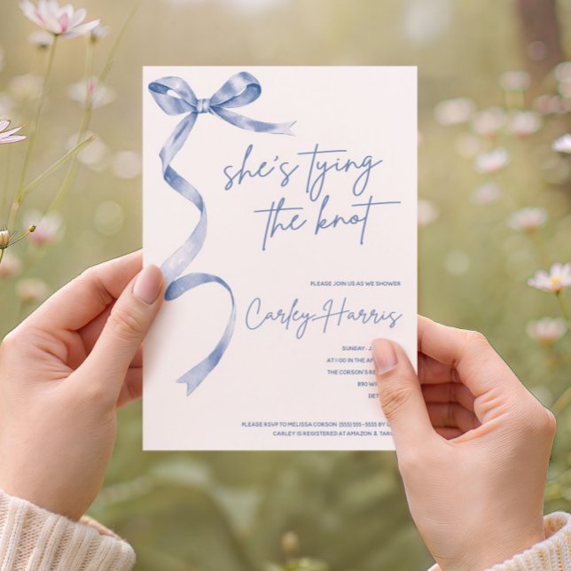 Sie bindet den Knoten! Modernes Brautparty Einladung (Von Creator hochgeladen)