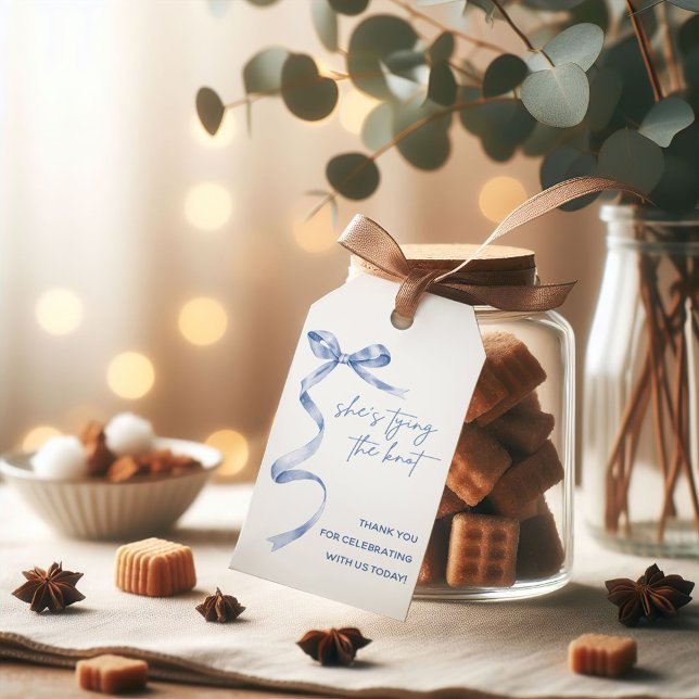 Sie bindet den Knoten! Modernes Brautparty Geschenkanhänger (Von Creator hochgeladen)