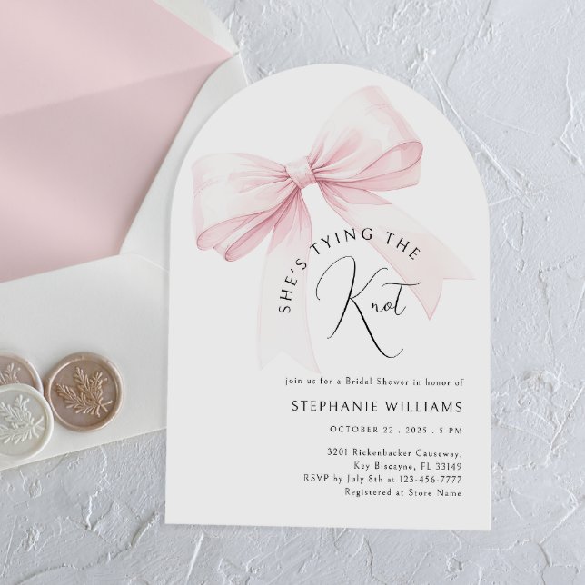 Sie bindet die Einladung zur Dusche der Knot-Arch- (Von Creator hochgeladen)