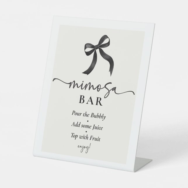 Sie bindet die Knot Black Bow Mimosa-Bar Sockelschild (Vorderseite)