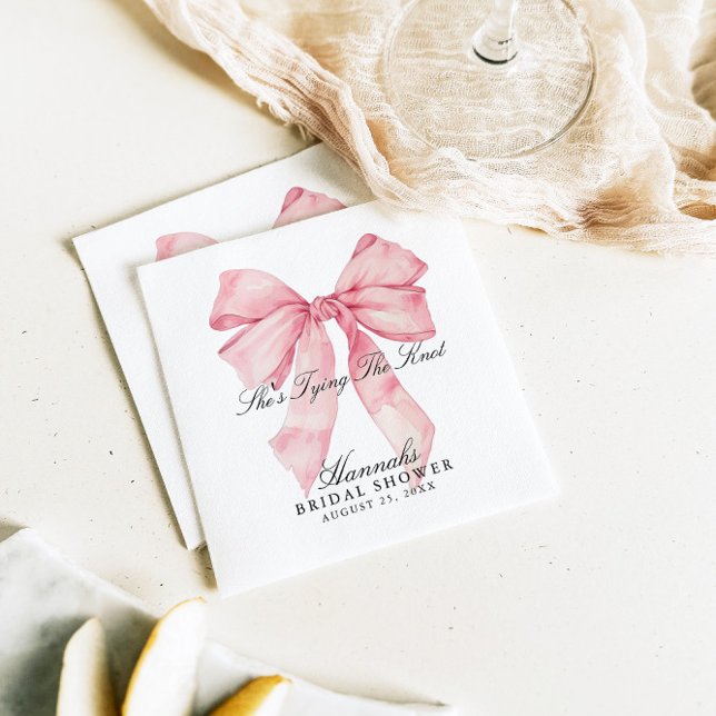 Sie bindet die Knot-Pink-Bow-Napkins Serviette (Von Creator hochgeladen)