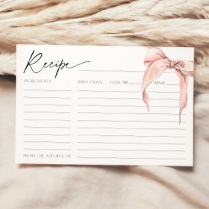 Sie bindet die Rosa-Bridal-Rezept-Karte Einladung