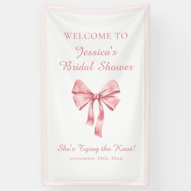 Sie bindet die weich rosa Dusche der Knöchel an Banner (Vertikal)