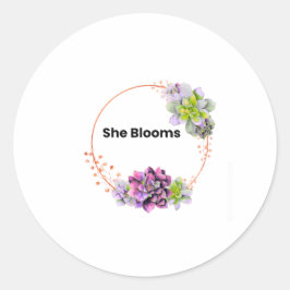 Sie blüht Feminine Florale Inspirierende Aufkleber