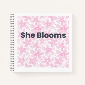 Sie blüht Inspiratives Blumen-Notizbuch Notizbuch