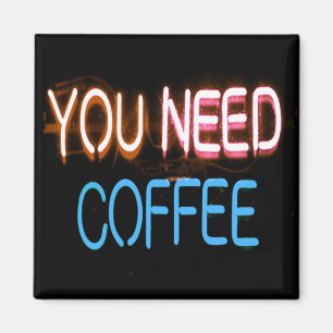 Sie brauchen Kaffee, Caffine Neon Sign Magnet