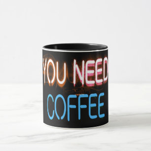 Sie brauchen Kaffee, Caffine Neon Sign Tasse