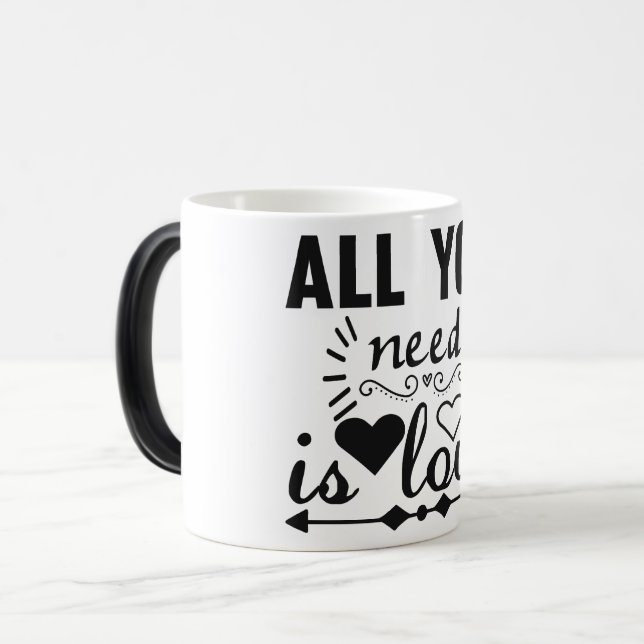 Sie brauchen nur Liebe Verwandlungstasse (Vorderseite Links)