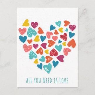 Sie brauchen nur Liebe Você só precisa de amor Postkarte