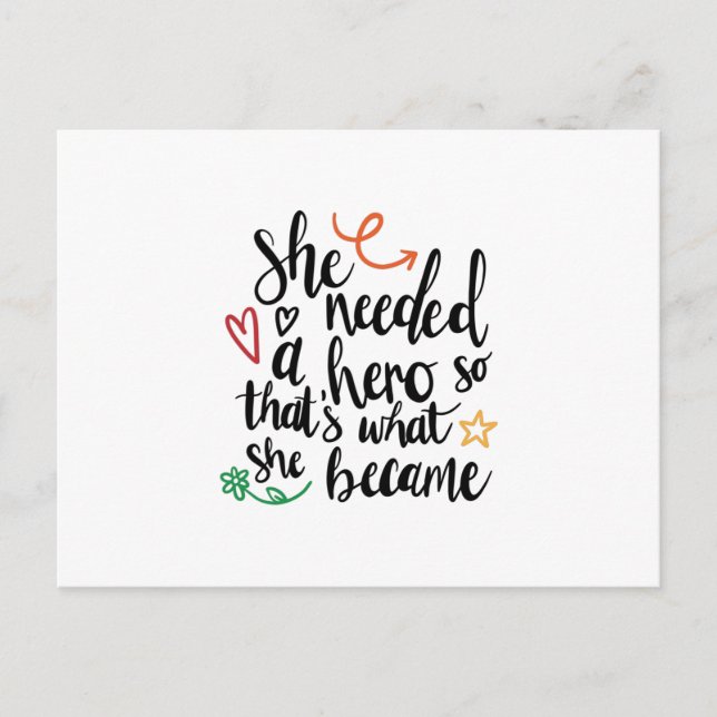 Sie brauchte einen Helden Postkarte (Vorderseite)