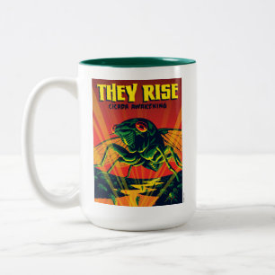Sie bringen Cicada zum Erwachen Zweifarbige Tasse