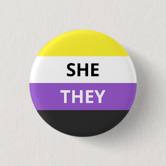Sie bzw. sie Pronouns Abzeichen für nicht-binäre F Button