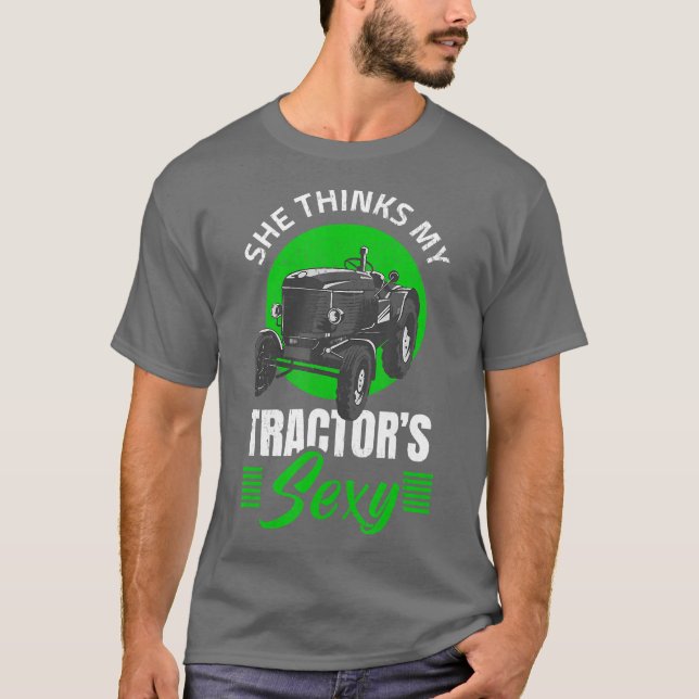 Sie denkt, dass meine Traktoren Sey einen Bauer ha T-Shirt (Vorderseite)