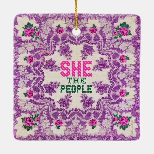 Sie der Leute-Kreuz-Stich Keramikornament (Rückseite)