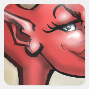 Sie Devil Quadratischer Aufkleber