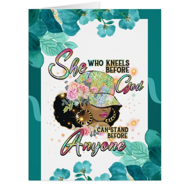 Sie, die vor Gott kniet, kann vor jedem stehen (Vorderseite)