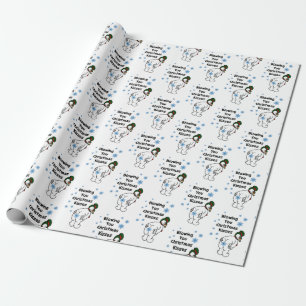 Sie durchbrennend, küsst Weihnachten Packpapier