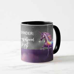 Sie dürfen Erholung Regenbogen Glitzer Unicorn Tasse