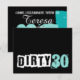 Sie eine überraschende 30. Aquamarine Blue Birthda Einladung
