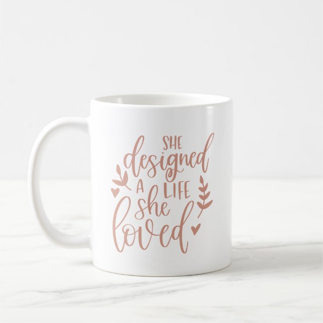 Sie entwarf ein Leben, das sie liebte den botanisc Kaffeetasse (Links)