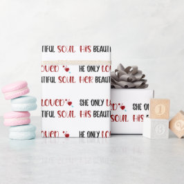 Sie/er liebte nur sein/ihr schönes Soul Weiß Geschenkpapier