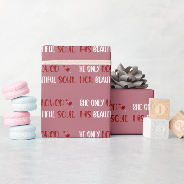 Sie/er liebte nur seine/ihre schöne Soul-Rose Gold Geschenkpapier (Babyparty)