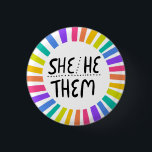 SIE/ER/SIE Pronouns Rainbow Handlettered Pride Button<br><div class="desc">Dekorieren Sie Ihr Outfit mit diesem coolen Kunstknopf. Macht ein großartiges Geschenk! Sie können ihn anpassen, die Hintergrundfarben ändern und auch Text hinzufügen. Karo in meinem Shop für viel mehr Farben und Muster! Lass mir Bescheid, wenn du auch etwas Gewohntes willst.</div>