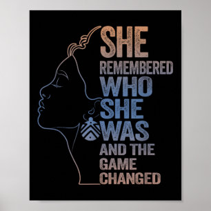 Sie erinnerte sich, wer sie war, und das Spiel ver Poster