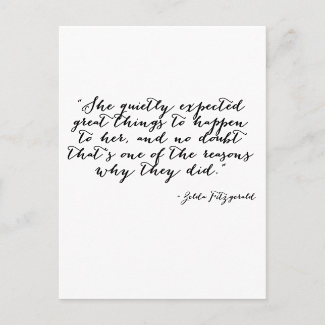 Sie erwartete ruhig Großes Postkarte (Vorderseite)