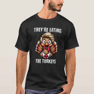 Sie essen den Affen Mens Funny Erntedank T-Shirt