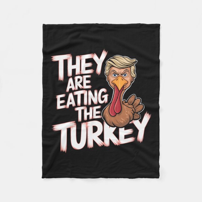 Sie essen den Donald Trump-Erntedank in der Türkei Fleecedecke (Vorderseite)