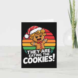 Sie essen den Lebkuchen Weihnachtsweihnachtsbaum T Karte