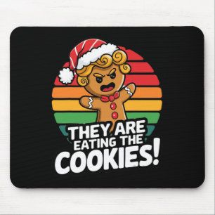 Sie essen den Lebkuchen Weihnachtsweihnachtsbaum T Mousepad