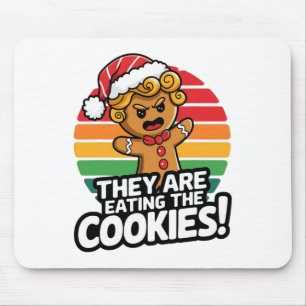 Sie essen den Lebkuchen Weihnachtsweihnachtsbaum T Mousepad