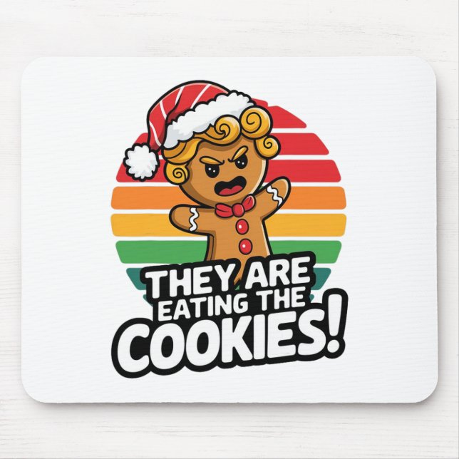 Sie essen den Lebkuchen Weihnachtsweihnachtsbaum T Mousepad (Vorne)