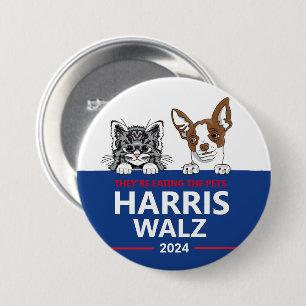 Sie essen die Haustiere - wählen Harris Walz Button